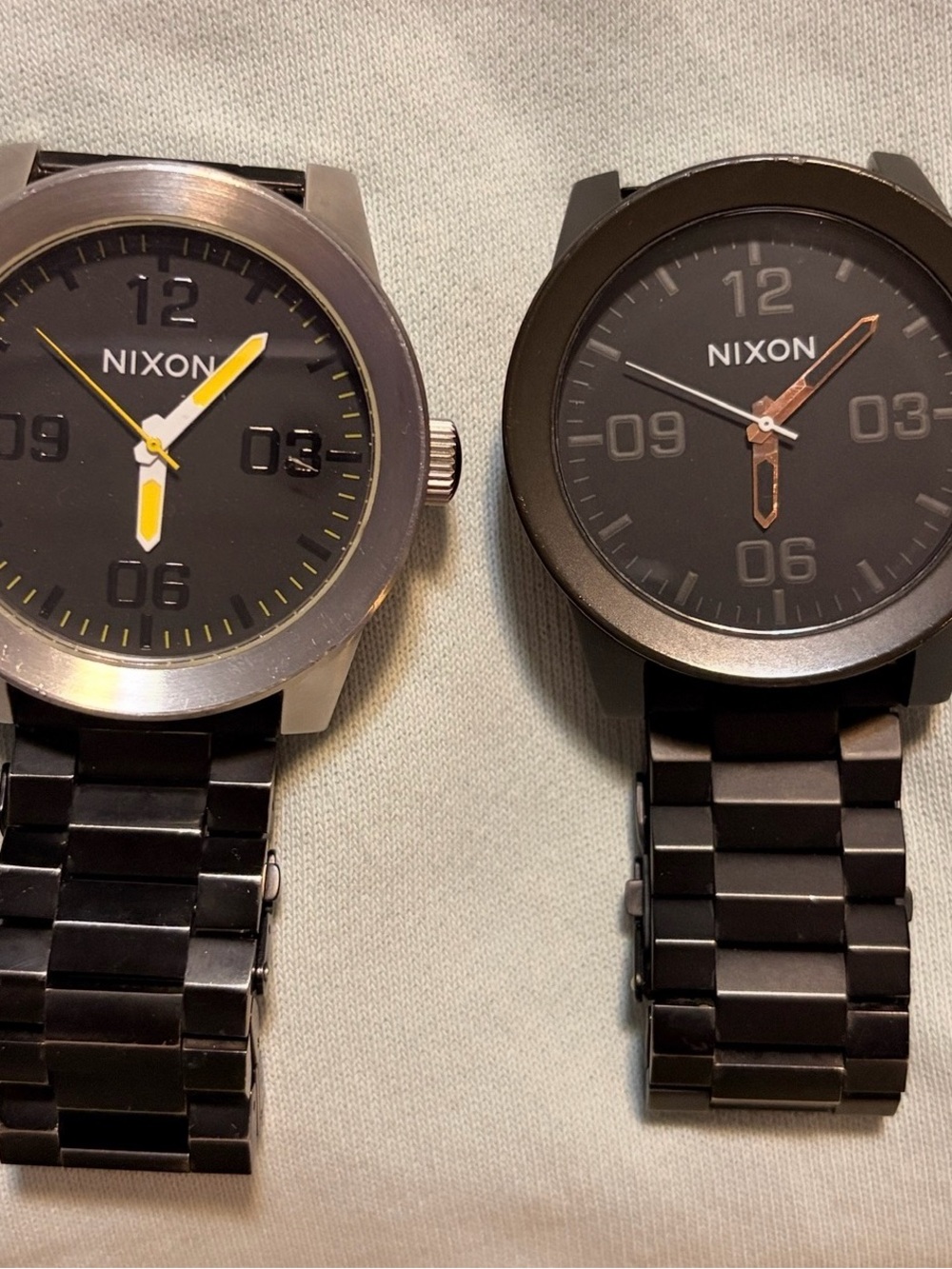 Nixon “The Corporal” watches - LOT OF 2. Both excellent used working condition